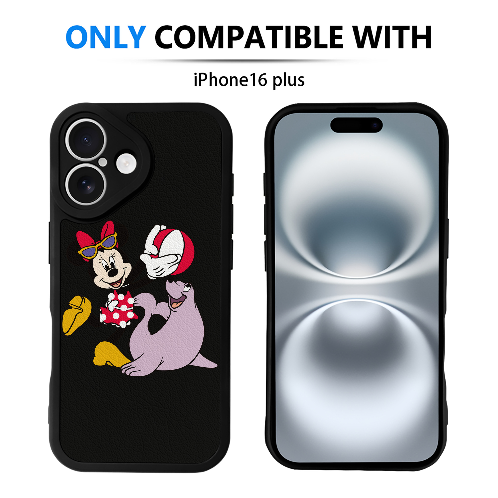 （画像用） ミッキーマウス Mickey Mouse 【iPhone 16シリーズ対応】シリコンスマホケース（レザー調） 材質：シリコン